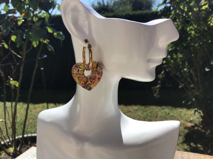 Créoles et Pampilles coeur collection "Esmée"