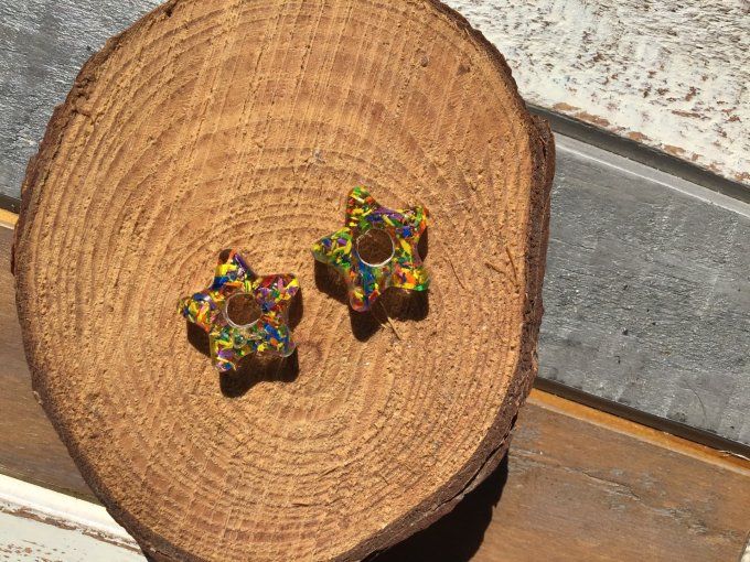 Créoles et Pampilles étoiles collection " Esmée"