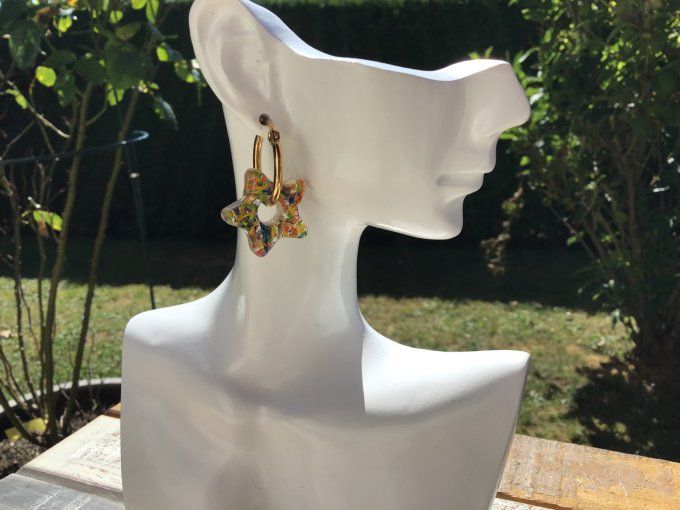 Créoles et Pampilles étoiles collection " Esmée"