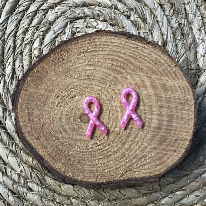 Créoles et Pampilles "OCTOBRE ROSE " rose clair pailleté