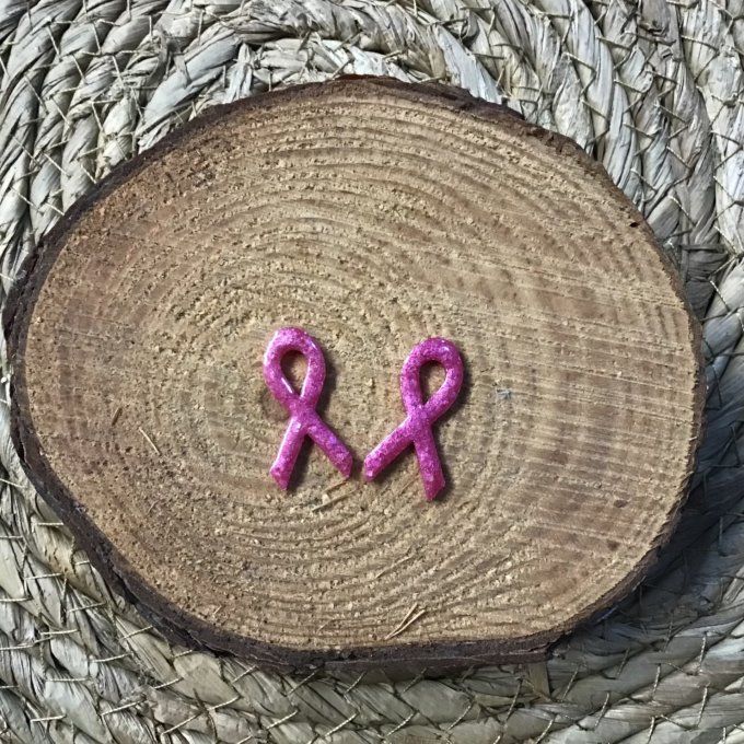 Créoles et Pampilles "OCTOBRE ROSE" rose foncé